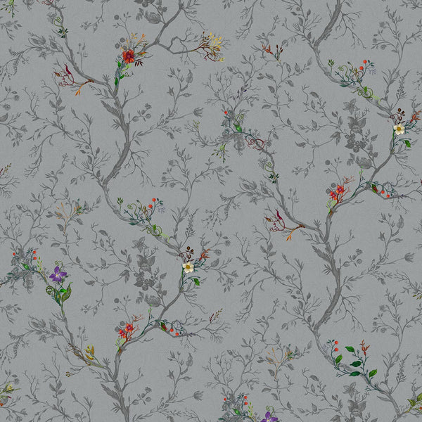Ruskin Floral Grey | Timorous Beasties Wallcovering