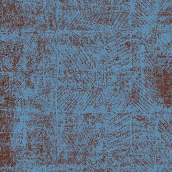 Samoa Chocolate - Blue, Brown Wallcovering | Mind the Gap