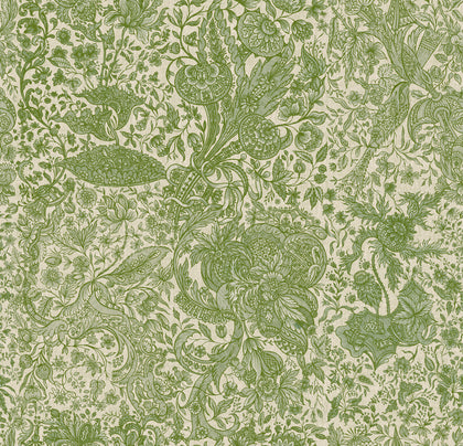 Sarkozi Embroidery Herbal - Beige, Herbal Wallcovering | Mind the Gap