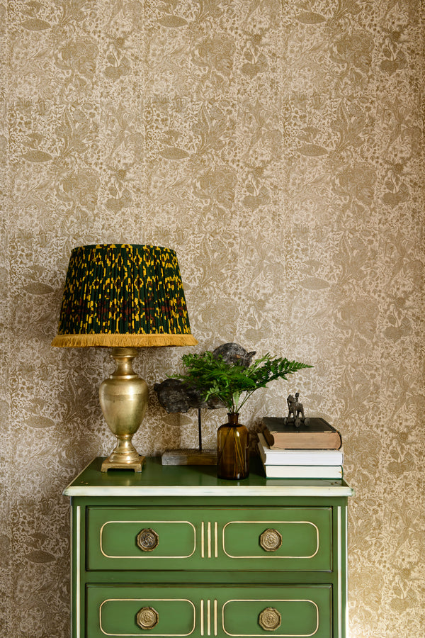 Sarkozi Embroidery Taupe - Taupe, Beige Wallcovering | Mind the Gap