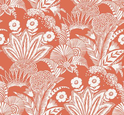 Suvi Palm Grove Contemporary Botanical - Coral Glow | Architectural Wallcoverings
