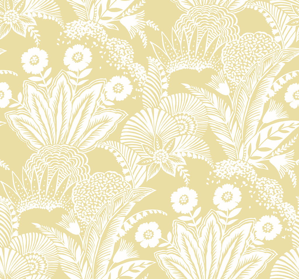 Malibu Suvi Palm Grove Wallpaper - Contemporary Botanical - Butter | Malibu Wallpaper