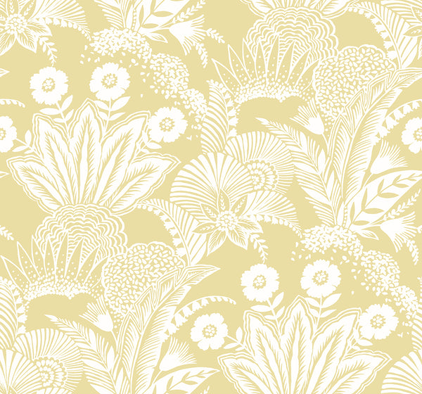 Malibu Suvi Palm Grove Wallpaper - Contemporary Botanical - Butter | Malibu Wallpaper
