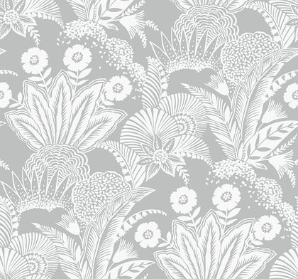 Suvi Palm Grove Contemporary Botanical - Bluish Gray | Architectural Wallcoverings