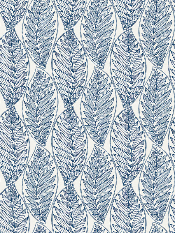 Kira Leaf Husk Coastal Botanical - Blue Suede | Architectural Wallcoverings