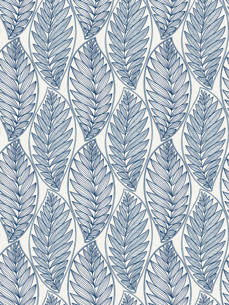 Malibu Kira Leaf Husk Wallpaper - Coastal Botanical - Blue Suede | Malibu Wallpaper