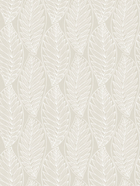 Malibu Kira Leaf Husk Wallpaper - Coastal Botanical - Pebble | Malibu Wallpaper