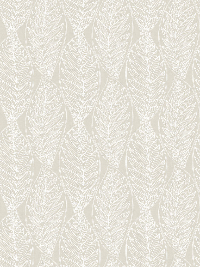 Malibu Kira Leaf Husk Wallpaper - Coastal Botanical - Pebble | Malibu Wallpaper