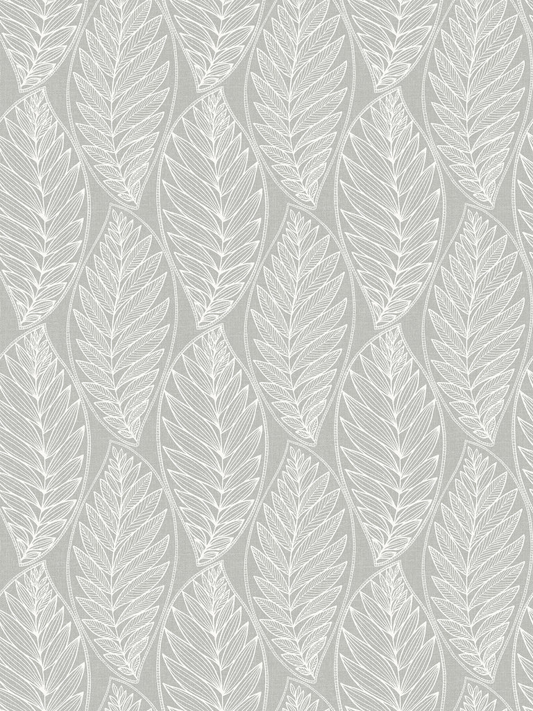 Malibu Kira Leaf Husk Wallpaper - Coastal Botanical - Harbor Grey | Malibu Wallpaper
