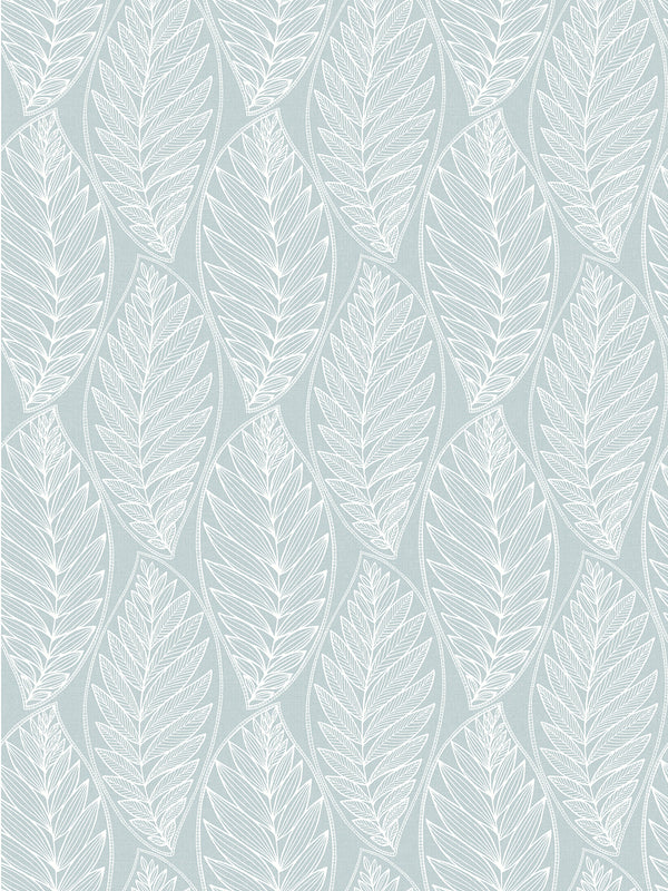 Kira Leaf Husk Coastal Botanical - Cape Blue | Architectural Wallcoverings