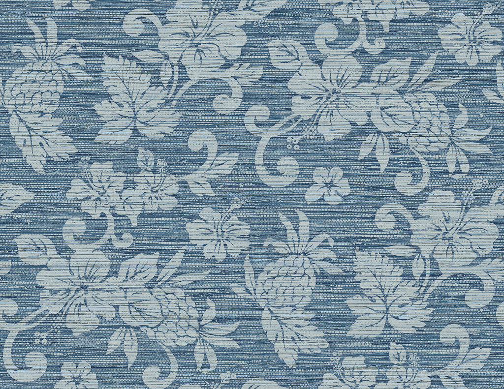 Malibu Juno Island Floral Wallpaper - Coastal Floral - Bay Blue | Malibu Wallpaper