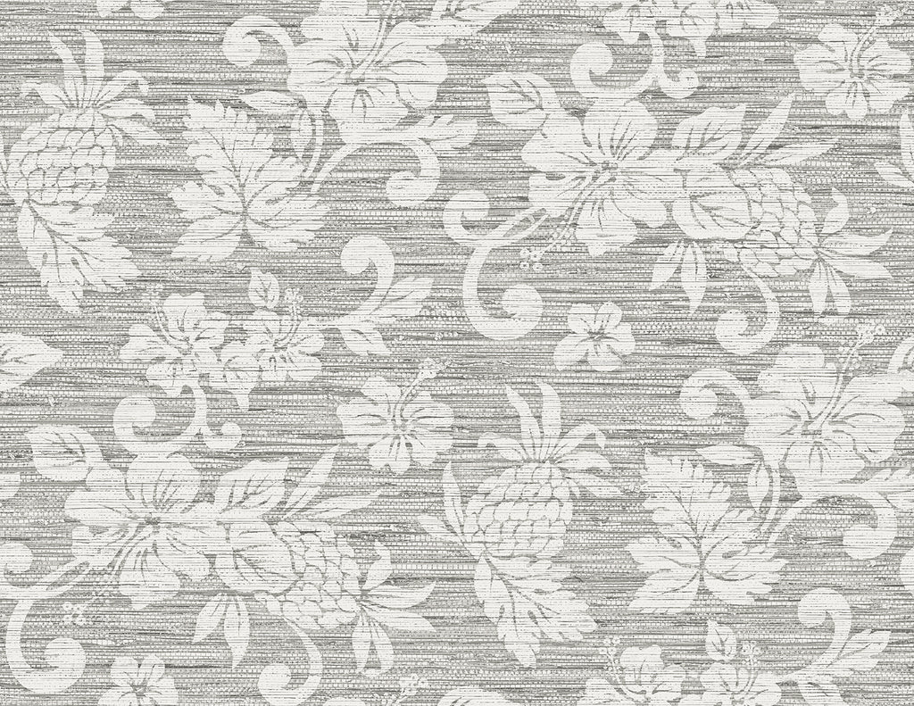 Malibu Juno Island Floral Wallpaper - Coastal Floral - Half Moon Grey | Malibu Wallpaper