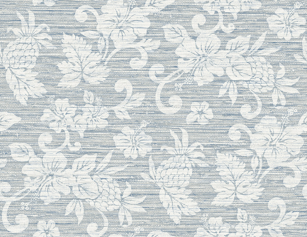 Malibu Juno Island Floral Wallpaper - Coastal Floral - Fantasy Blue | Malibu Wallpaper