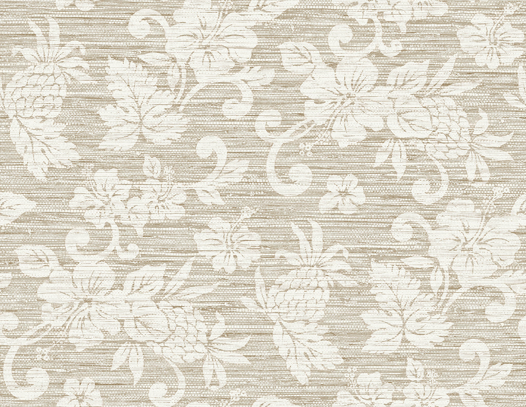 Malibu Juno Island Floral Wallpaper - Coastal Floral - Balanced Beige | Malibu Wallpaper