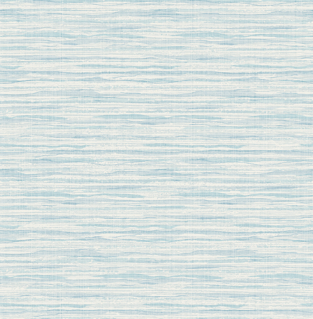 Malibu Skye Wave Stringcloth Wallpaper - Coastal Sisal - Morning Surf | Malibu Wallpaper