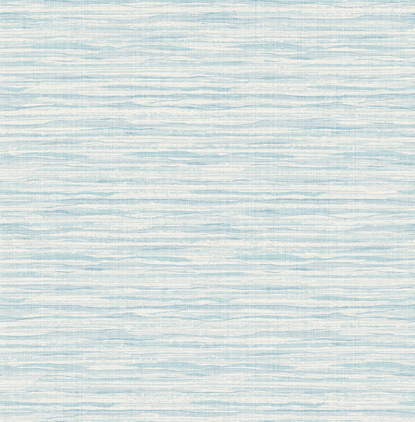 Malibu Skye Wave Stringcloth Wallpaper - Coastal Sisal - Morning Surf | Malibu Wallpaper