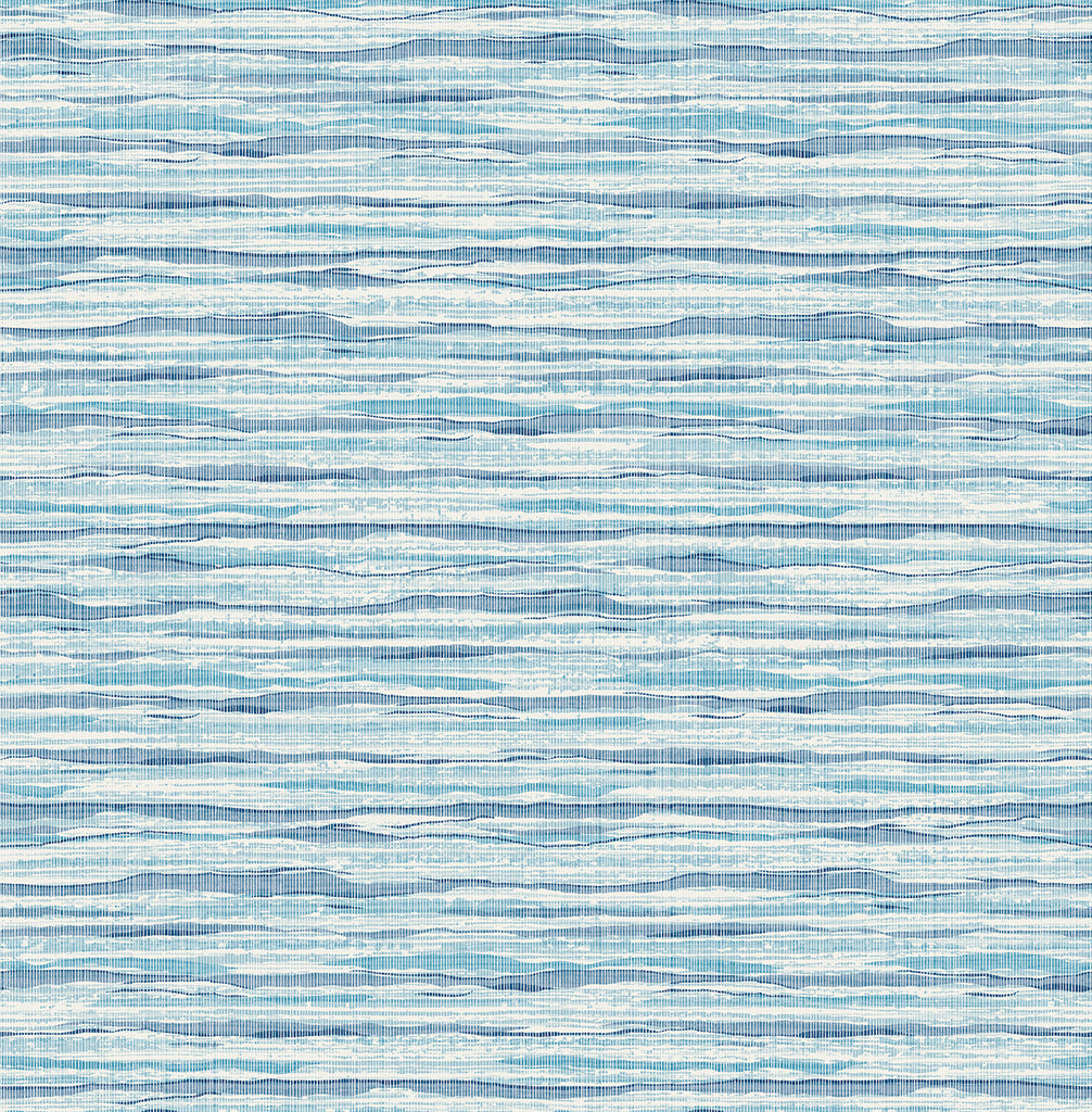 Malibu Skye Wave Stringcloth Wallpaper - Coastal Sisal - Summer Surf | Malibu Wallpaper