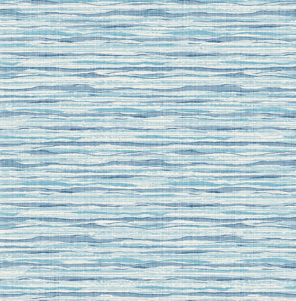 Malibu Skye Wave Stringcloth Wallpaper - Coastal Sisal - Summer Surf | Malibu Wallpaper