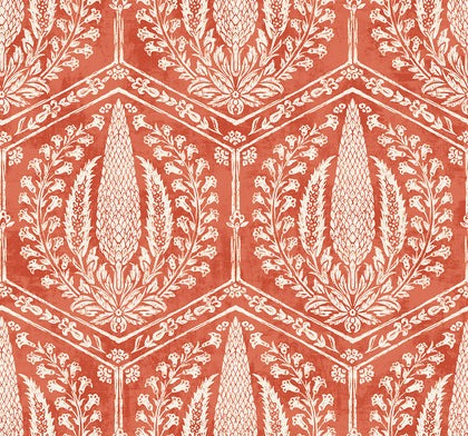 Cyrus Harvest Country Botanical - Red Terracotta | Architectural Wallcoverings
