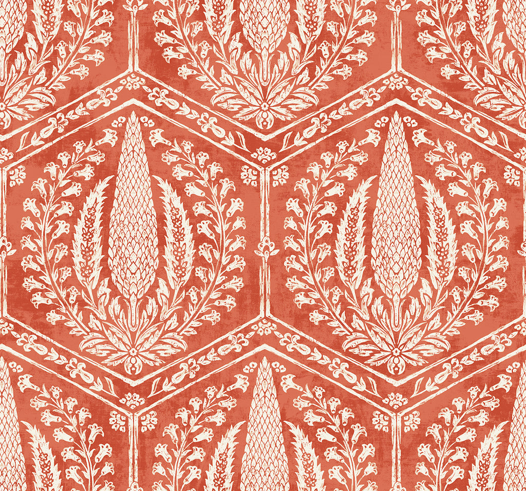 Malibu Cyrus Harvest Wallpaper - Country Botanical - Red Terracotta | Malibu Wallpaper