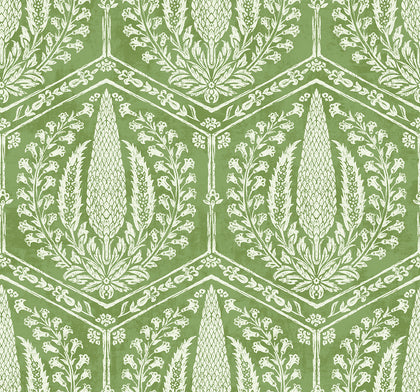 Cyrus Harvest Country Botanical - Courtyard Green | Architectural Wallcoverings
