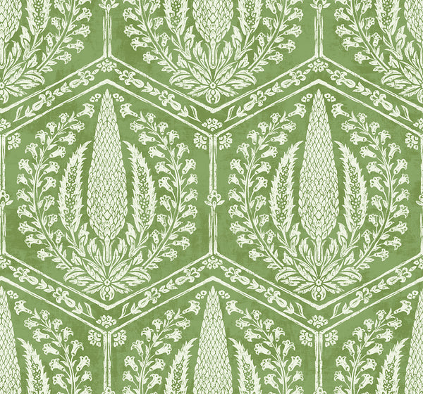 Cyrus Harvest Country Botanical - Courtyard Green | Architectural Wallcoverings