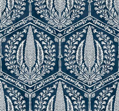 Cyrus Harvest Country Botanical - Rich Navy | Architectural Wallcoverings