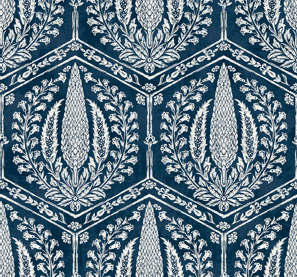 Cyrus Harvest Country Botanical - Rich Navy | Architectural Wallcoverings