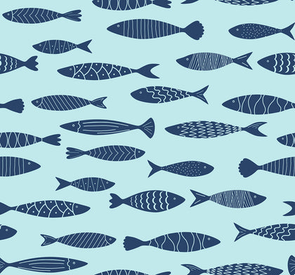 Bay Fish Coastal Animal Print - Bahama | Architectural Wallcoverings