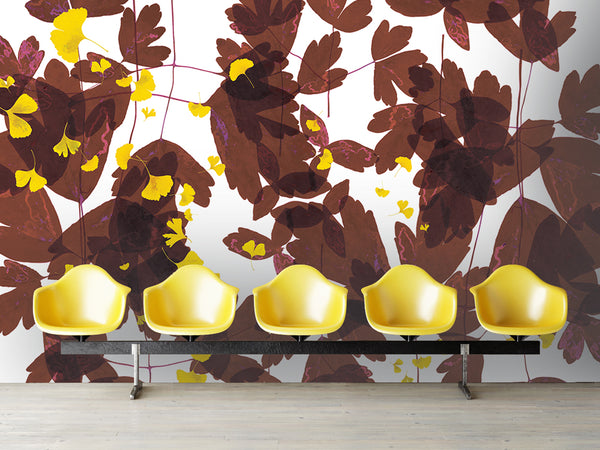 Scarlett Rust - White Commercial Wallcovering | Koroseal