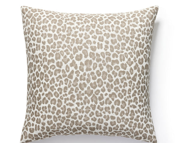 Backyard Bengal Outdoor Pillow Square 22X22 Limestone | Scalamandre