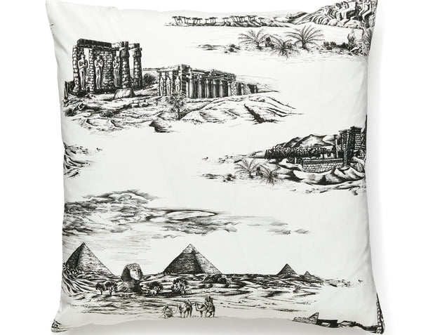 Cairo Toile Pillow Square 22X22 Ink | Scalamandre