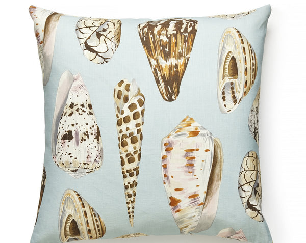 Coquina Outdoor Pillow Square 22X22 Multi on Sea Blue | Scalamandre