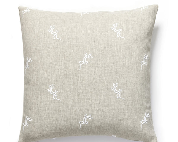 Gecko Outdoor Pillow Square 22X22 Limestone | Scalamandre
