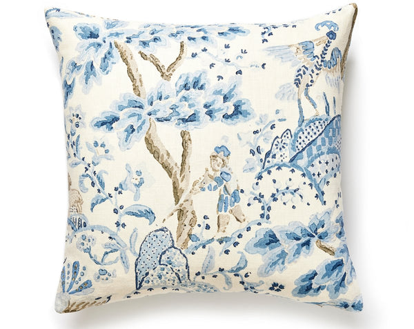 Kelmescott Hand Block Pillow Square 22X22 Porcelain | Scalamandre