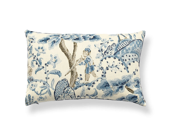 Kelmescott Hand Block Pillow Lumbar 14X22 Porcelain | Scalamandre