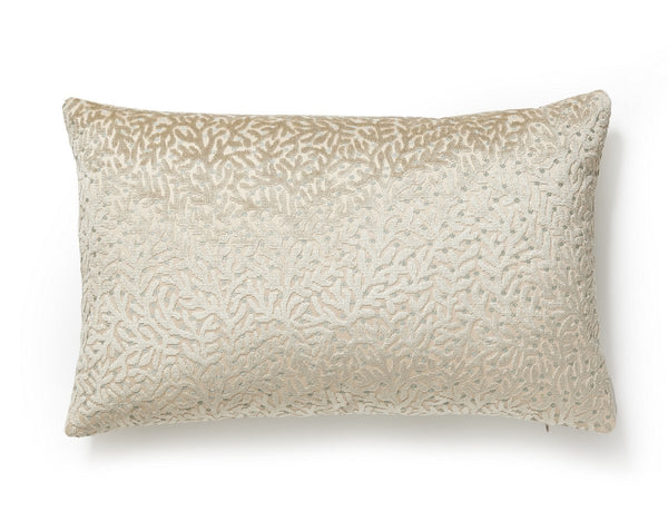 Corallina Velvet Pillow Lumbar 14X22 Pebble Beach | Scalamandre