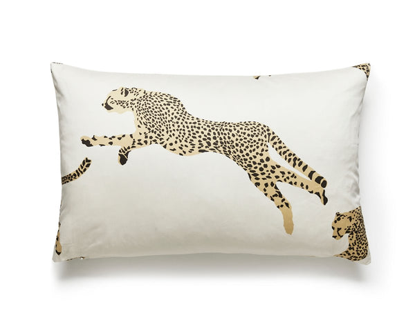 Leaping Cheetah Pillow Lumbar 14X22 Dune | Scalamandre
