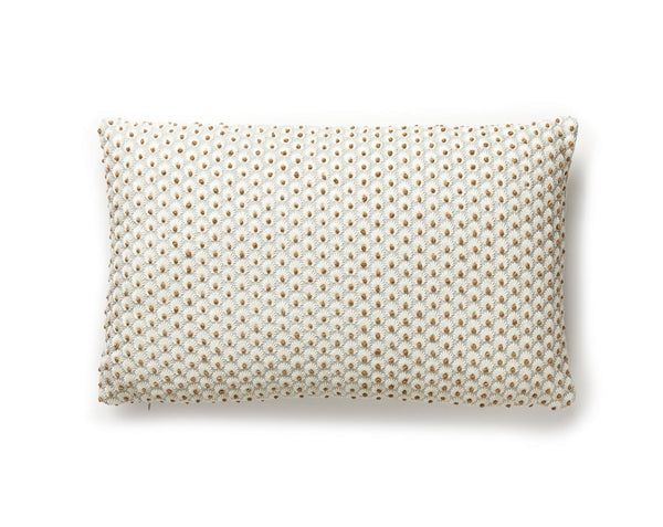 Fleur Embroidery Pillow Lumbar 14X22 Mineral | Scalamandre