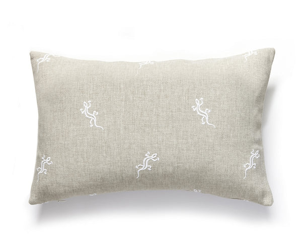Gecko Outdoor Pillow Lumbar 14X22 Limestone | Scalamandre