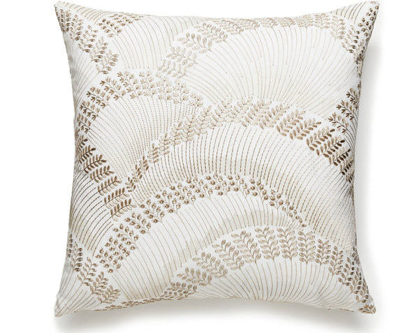 Lovegrass Embroidery Pillow Square 22X22 Latte | Scalamandre