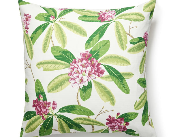 Rhododendron Outdoor Pillow Square 22X22 Fuschia | Scalamandre