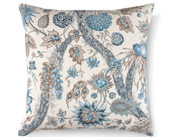 Fleurs Tropicales Pillow Square 22X22 Water's Edge | Scalamandre