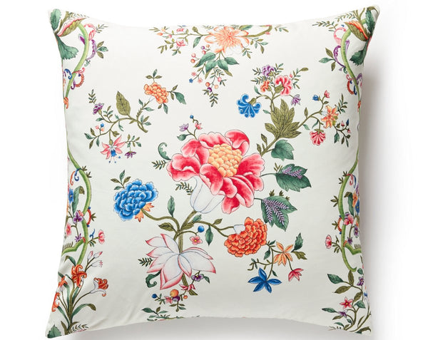 Camellia Trellis Pillow Square 22X22 Cream Multi | Scalamandre