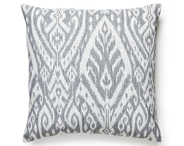 Borneo Ikat Outdoor Pillow Square 22X22 Smoke | Scalamandre