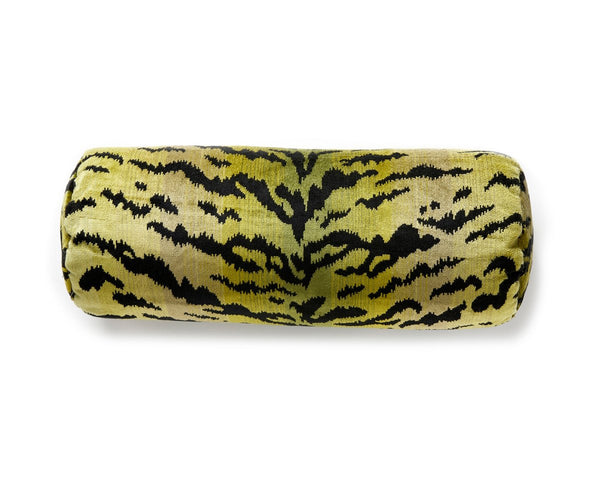 Tigre Pillow Bolster 21X7 Greens & Black | Scalamandre