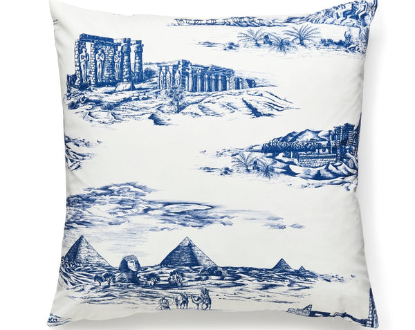 Cairo Toile Pillow Square 22X22 Lapis | Scalamandre