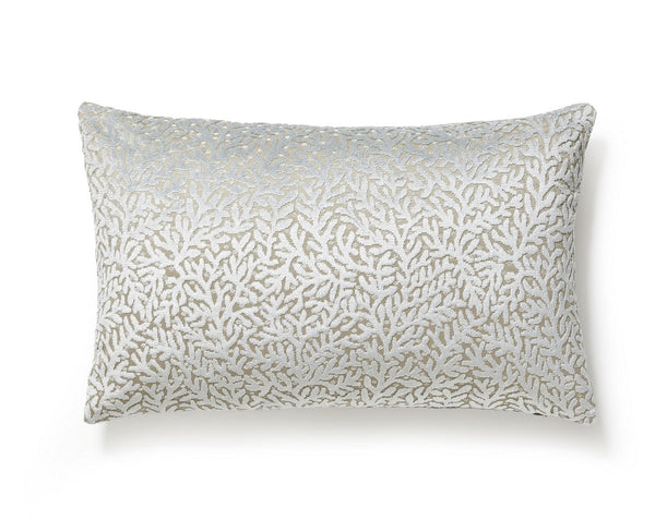 Corallina Velvet Pillow Lumbar 14X22 Blue Mist | Scalamandre