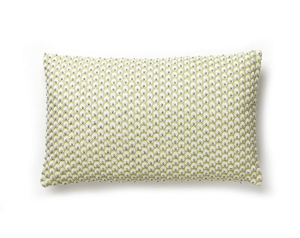 Fleur Embroidery Pillow Lumbar 14X22 Celery | Scalamandre