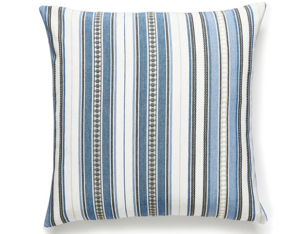 Nile Stripe Pillow Square 22X22 Blue Jay | Scalamandre